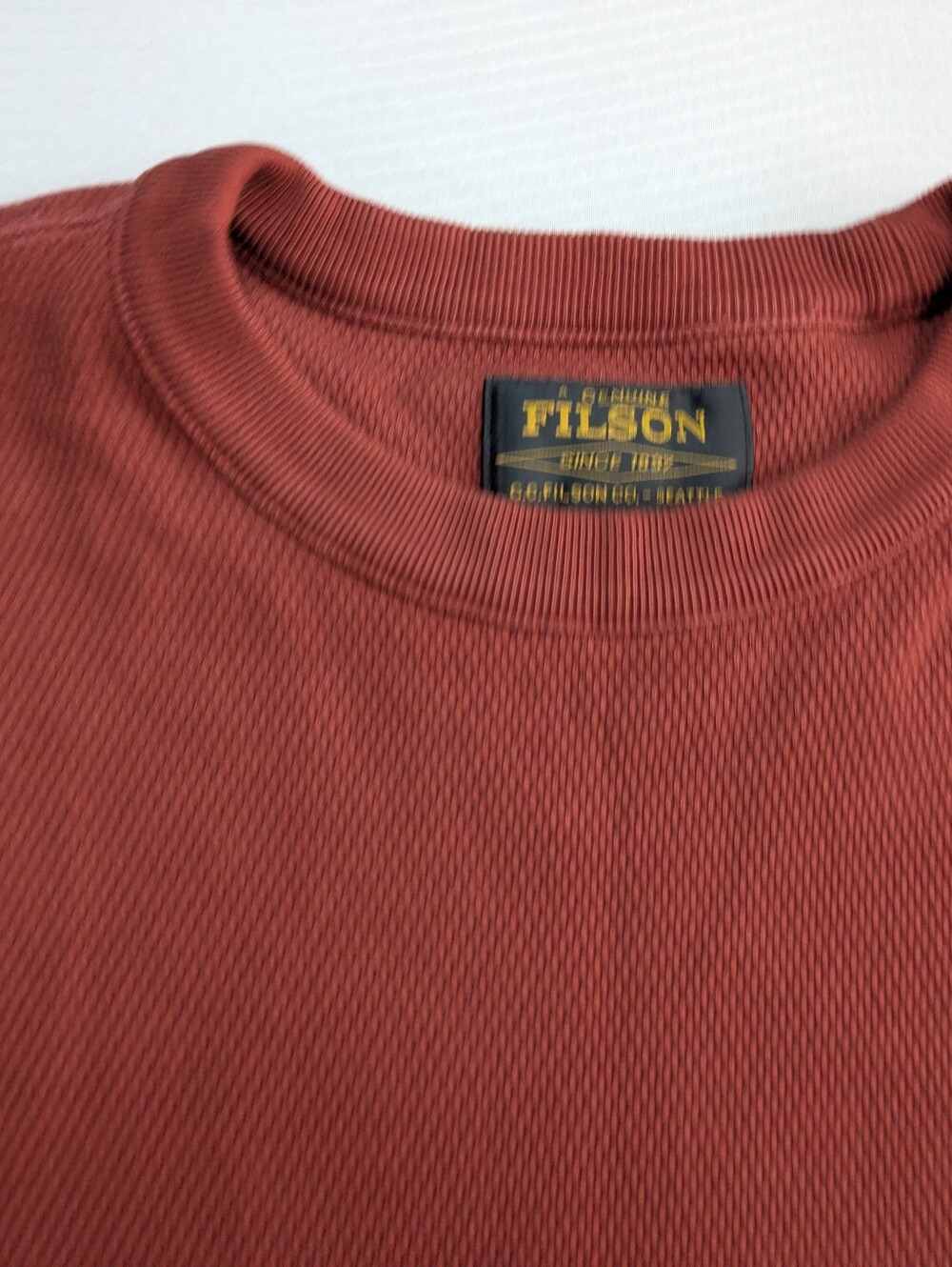 Filson Waffle Knit Thermal Shirt Mens XXL  Long Sleeve Crewneck Pullover - Picture 4 of 8